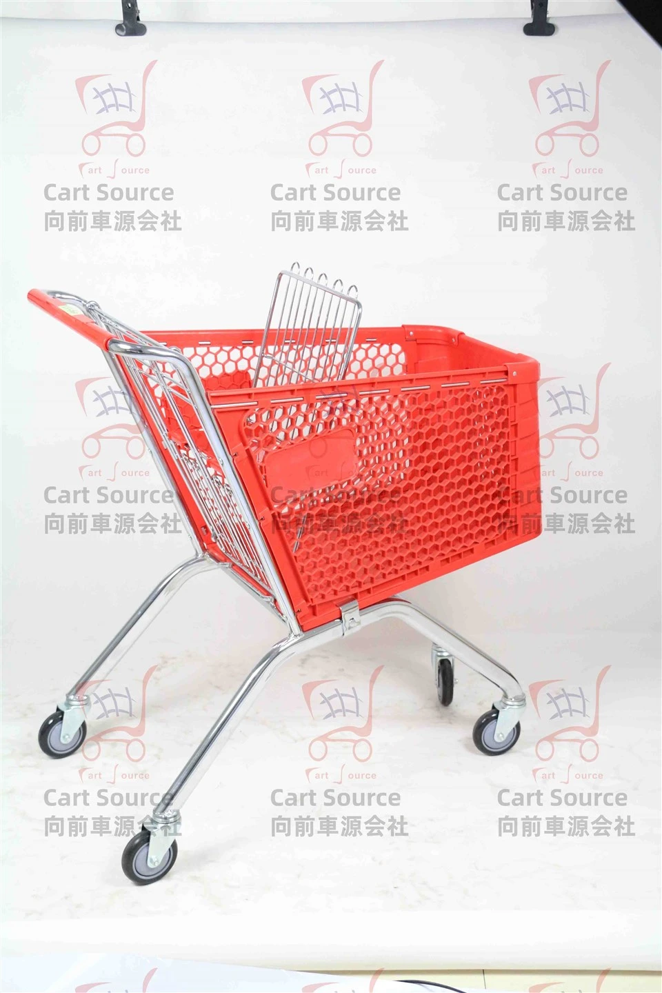 100L/180L Plastic Basket Shopping Cart (steel Frame Chrome Plated). Shopping Cart Manufacturer